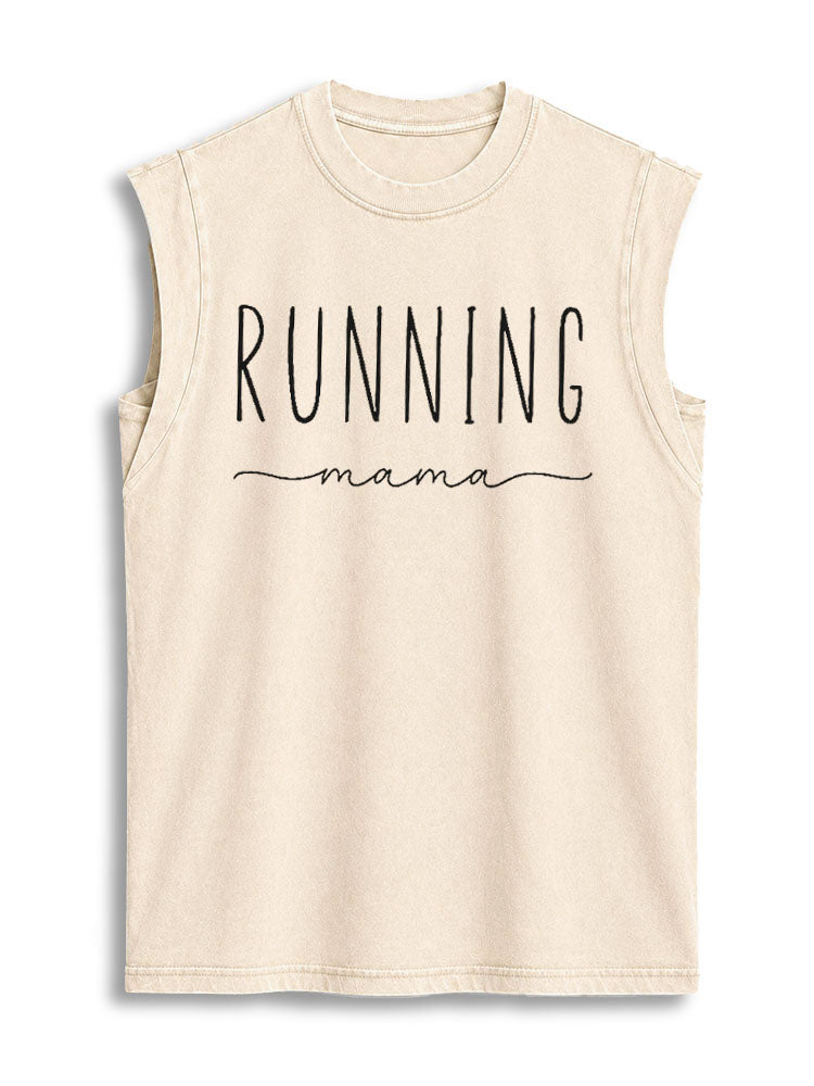 Running Mama Vintage Washed Cotton Tank Top