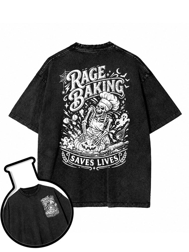 RAGE BAKING SAVES LIVES Washed T-Shirt