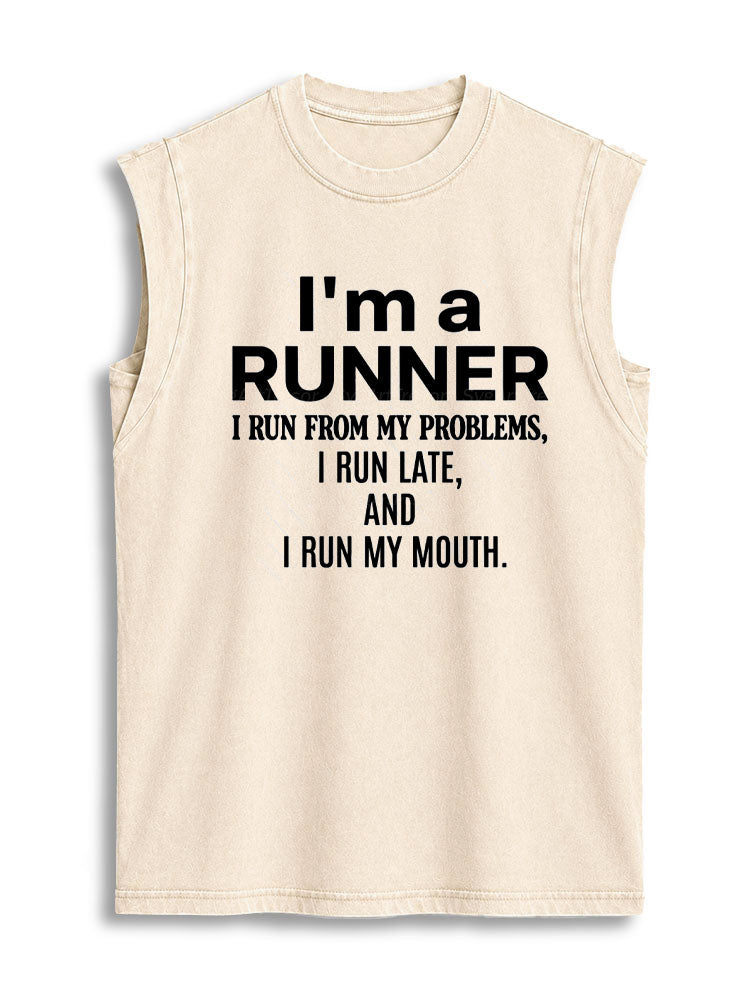 I'm a RUNNER Vintage Washed Cotton Tank Top