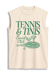 TENNIS & TINIS Social Club Vintage Washed Cotton Tank Top