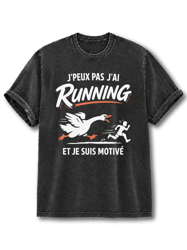 I Can't I Have Running Washed T-Shirt