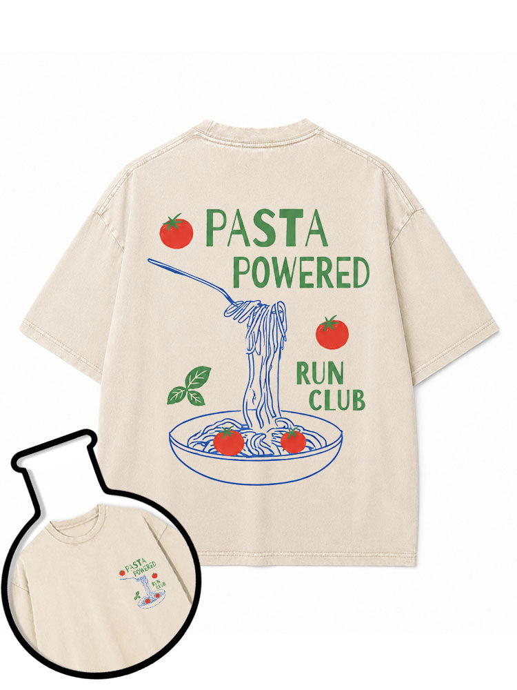 PASTA POWERED RUN CLUB Washed T-Shirt