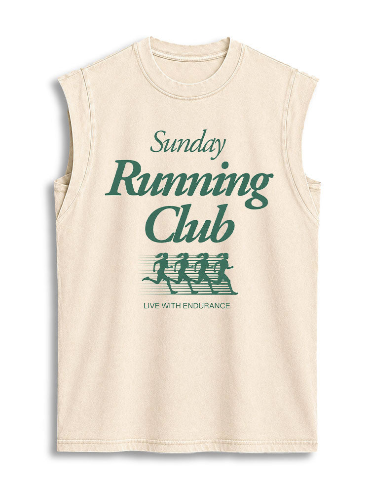 Sunday Running Club LIVE WITH ENDURANCE Vintage Washed Cotton Tank Top