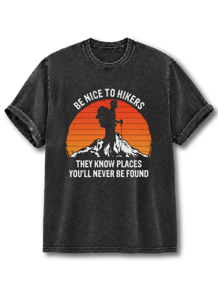 Be Nice to Hikers Washed T-Shirt