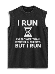 I RUN Vintage Washed Cotton Tank Top