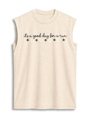It’s A Good Day For A Run Vintage Washed Cotton Tank Top