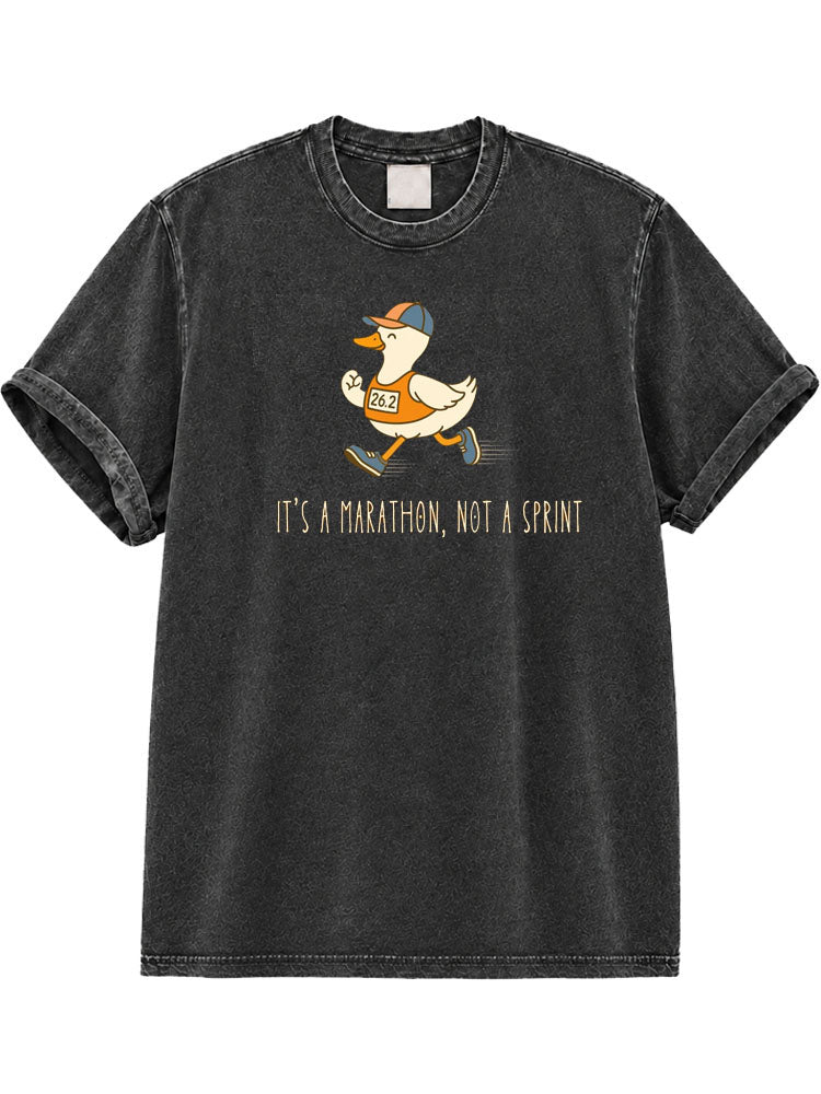 It's A Marathon Not A Sprint Washed T-Shirt