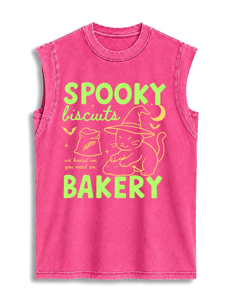 SPOOKY biscuits BAKERY Vintage Washed Cotton Tank Top