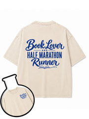 Book Lover AND HALF MARATHON Runner Washed T-Shirt