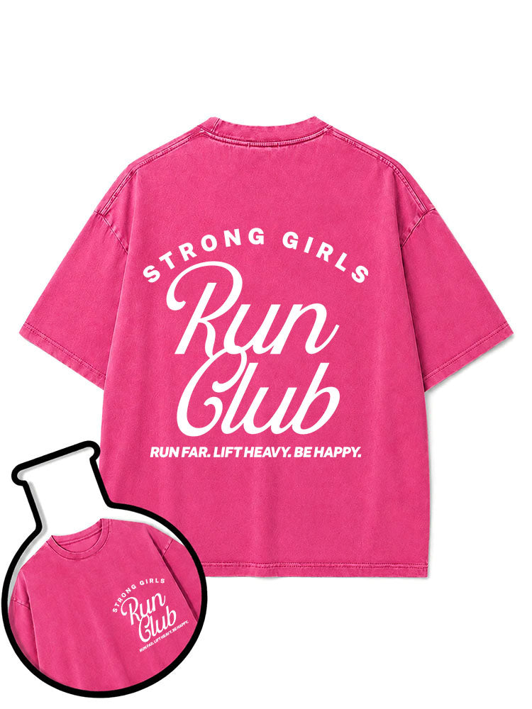 STRONG GIRLS Run Club Washed T-Shirt