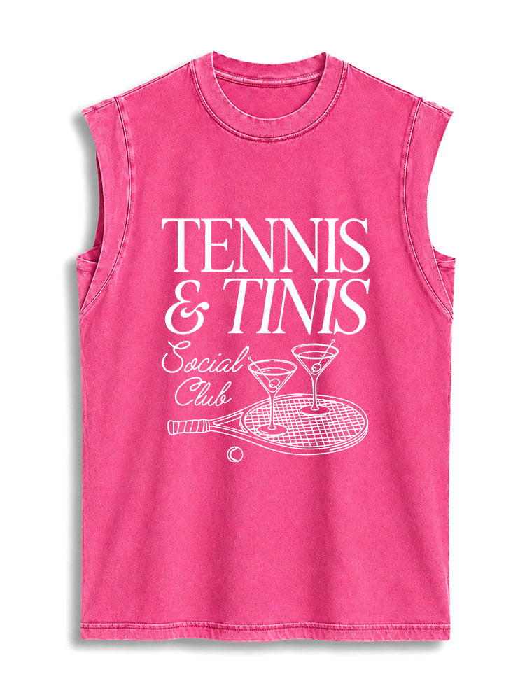 TENNIS & TINIS Social Club Vintage Washed Cotton Tank Top
