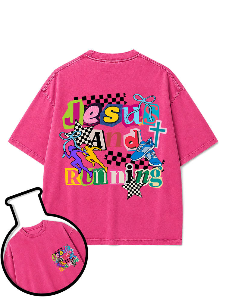 Jesus And Running Washed T-Shirt