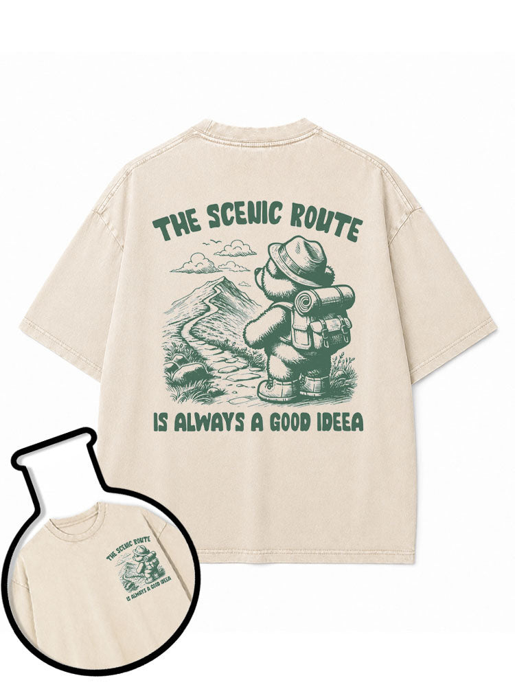 THE SCENIC ROUTE IS ALWAYS A GOOD IDEA Washed T-Shirt