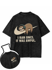 I RAN ONCE IT WAS AWFUL Washed T-Shirt