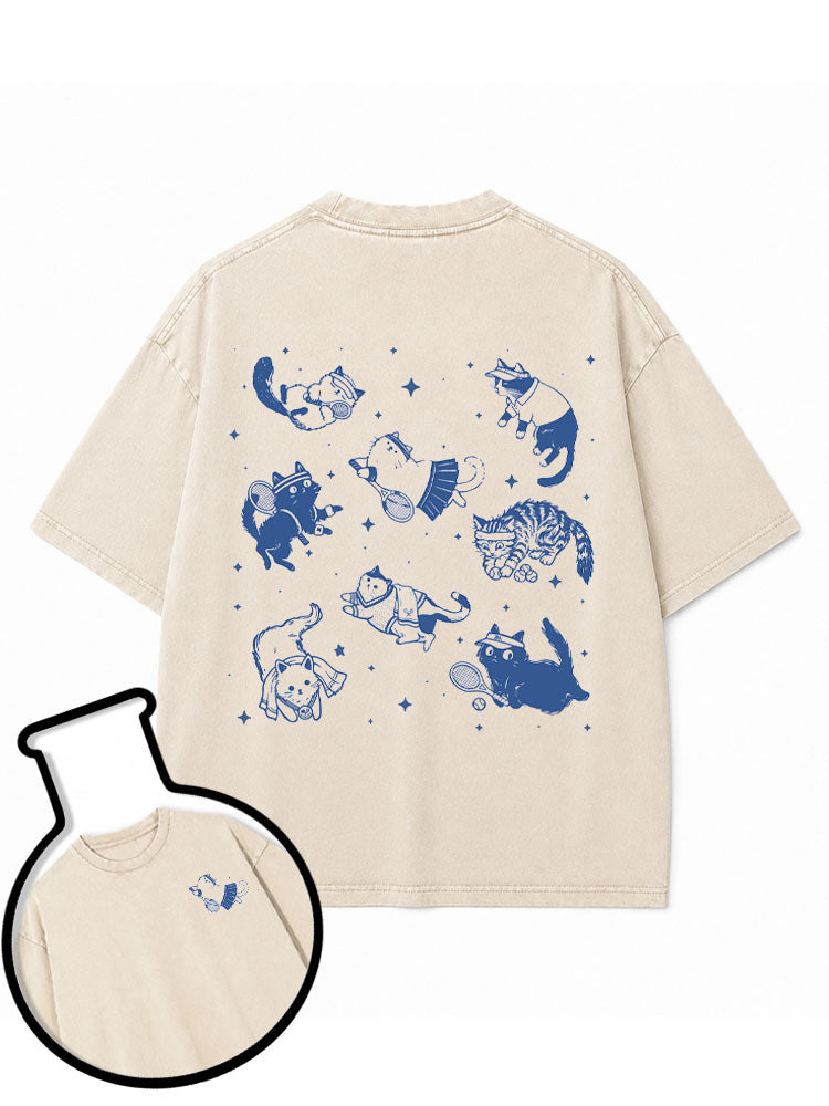 CAT TENNIS Washed T-Shirt