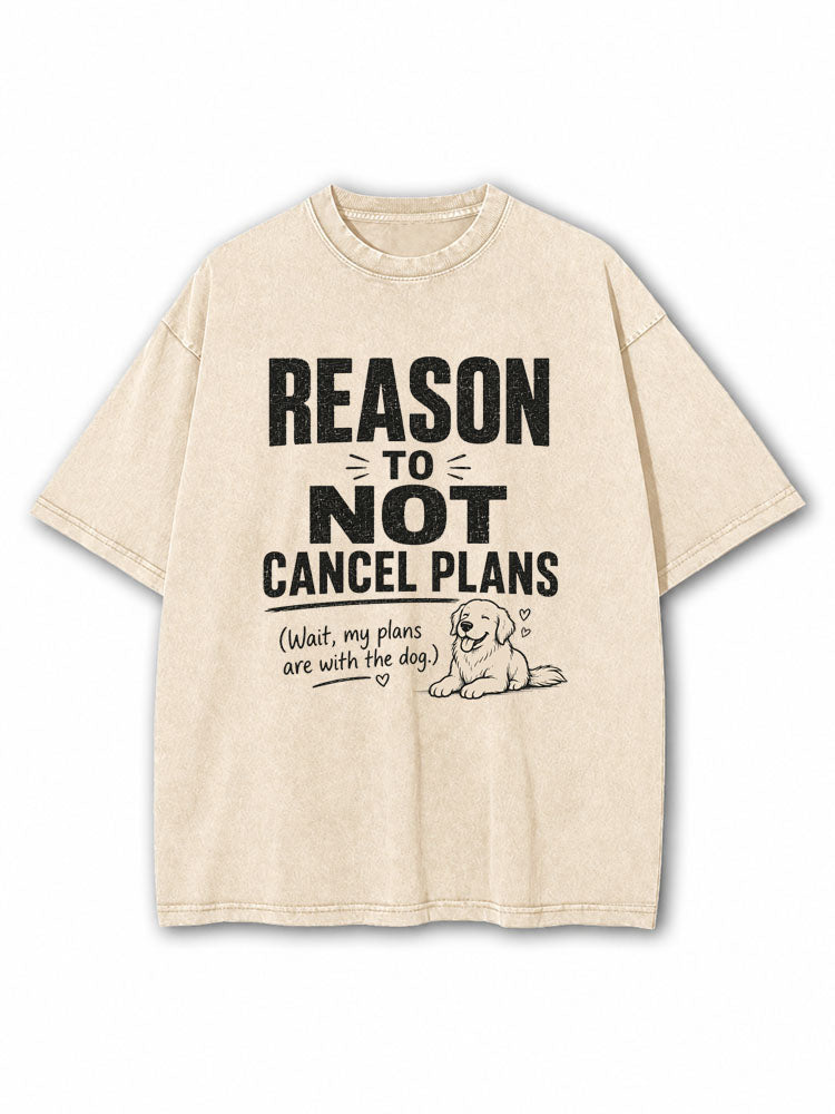 Reason To Not Cancel Plans Washed T-Shirt