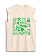 TENNIS Mom CLUB MATCH DAY MODE Vintage Washed Cotton Tank Top