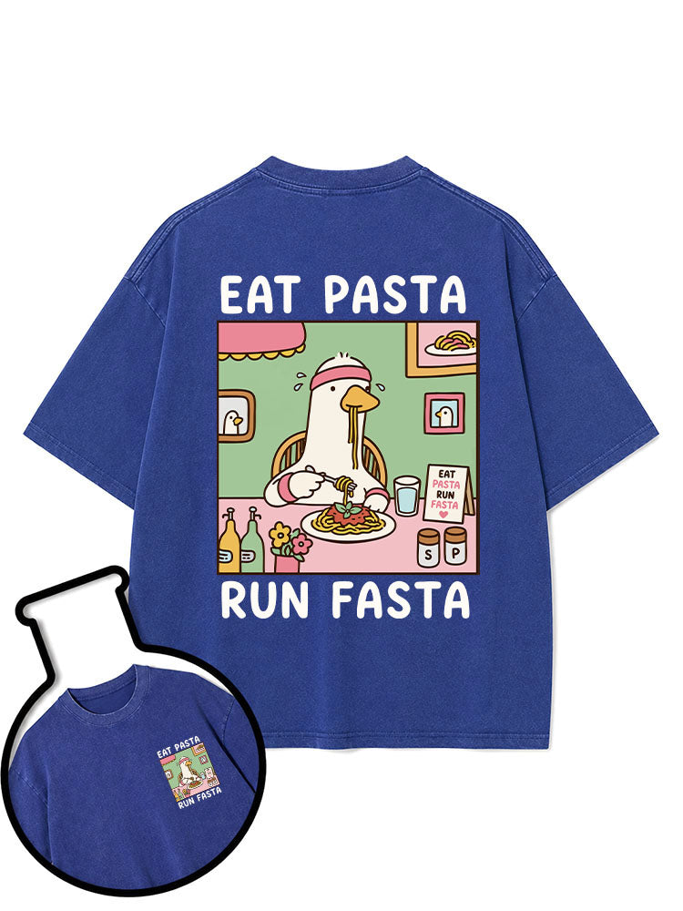 EAT PASTA RUN FASTA Washed T-Shirt