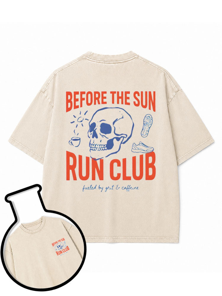 BEFORE THE SUN RUN CLUB Washed T-Shirt
