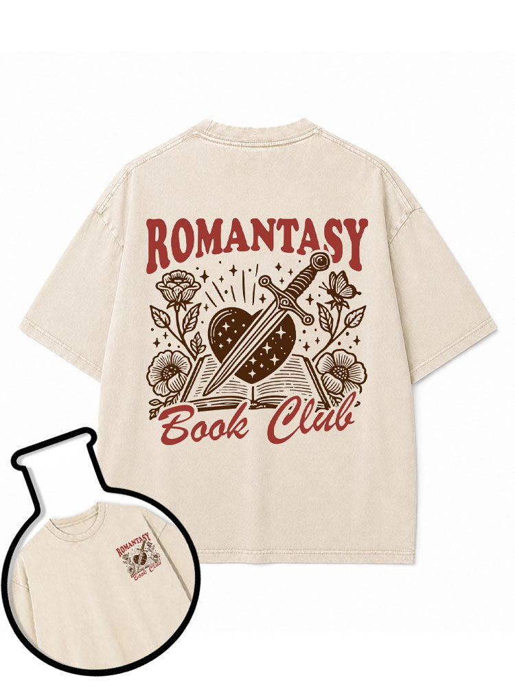 ROMANTASY Book Club Washed T-Shirt