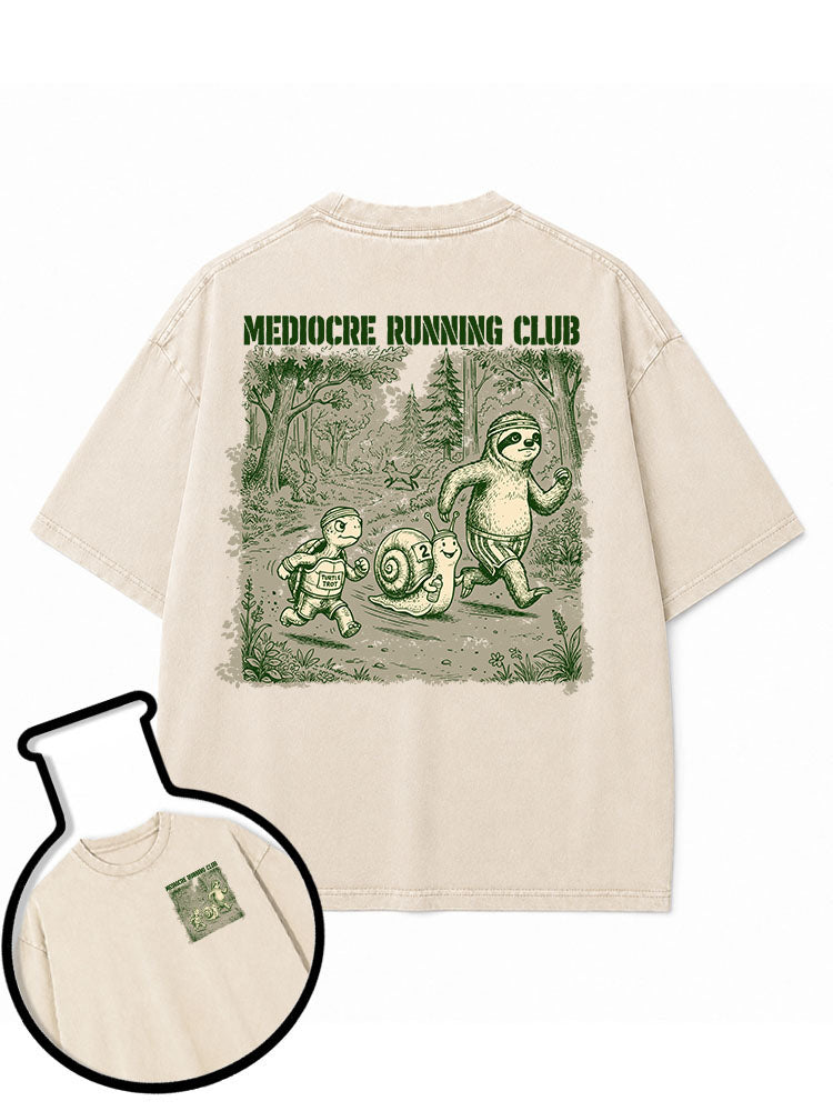 MEDIOCRE RUNNING CLUB Washed T-Shirt