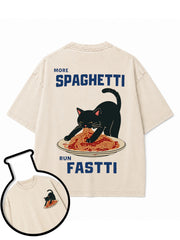 MORE SPAGHETTI RUN FASTTI Washed T-Shirt