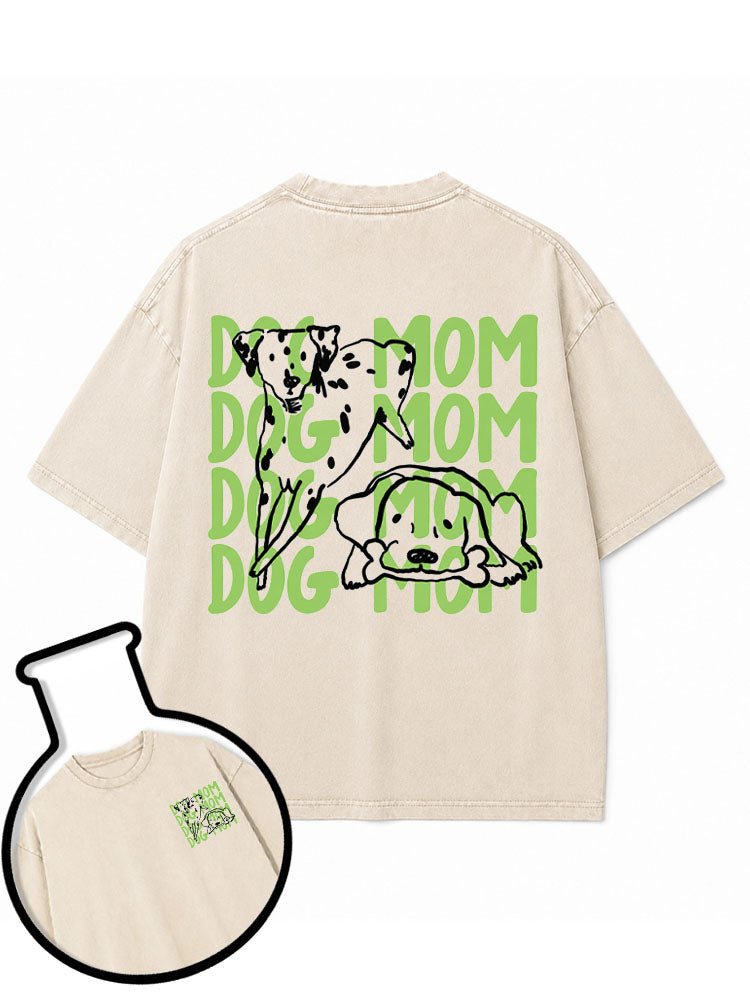 DOG MOM Washed T-Shirt