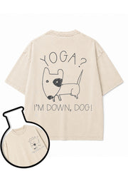YOGA I'M DOWN DOG Washed T-Shirt