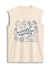 marathon runner  in it for the long run Vintage Washed Cotton Tank Top