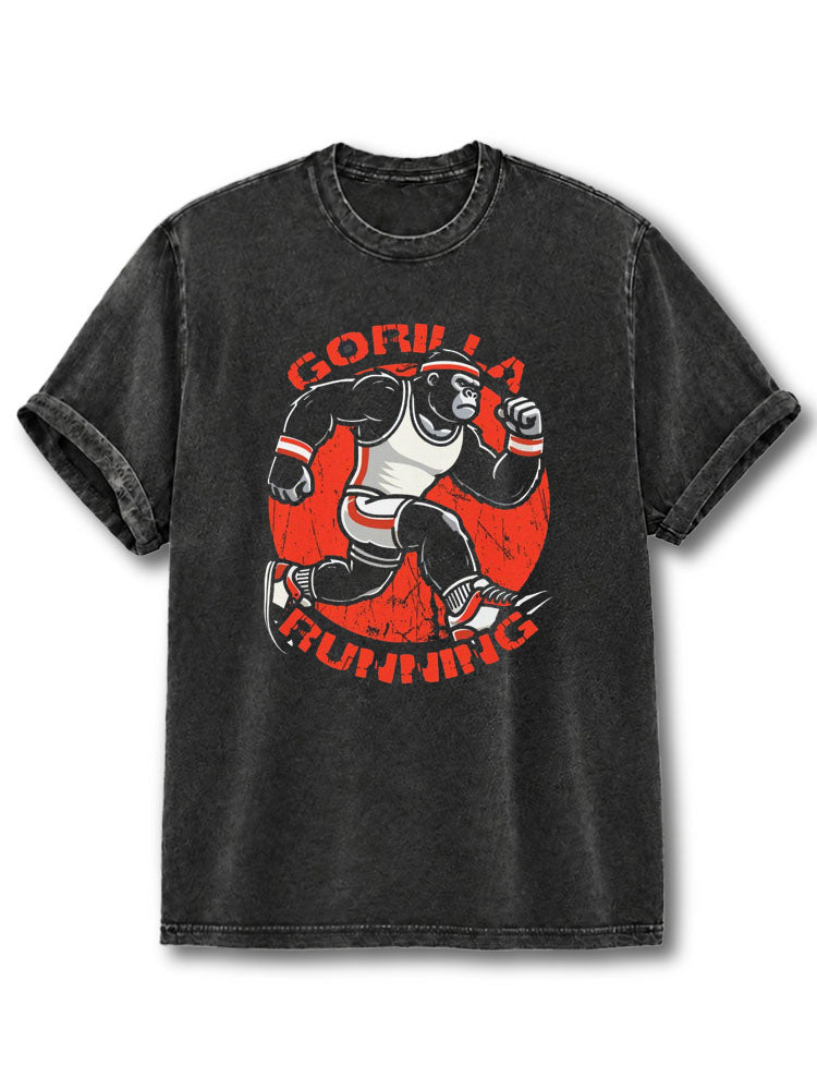 Gorilla Running Washed T-Shirt