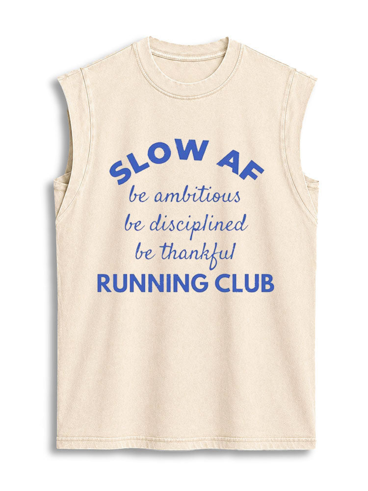 Slow AF Running Club Vintage Washed Cotton Tank Top