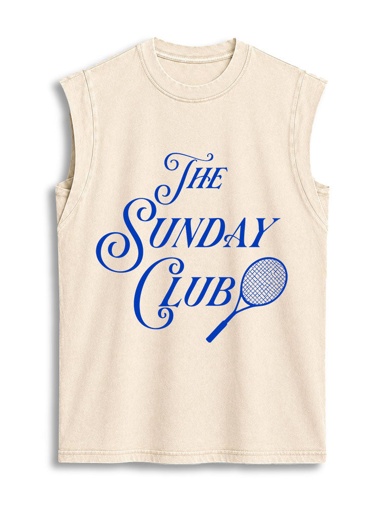 The SUNDAY TENNIS CLUB Vintage Washed Cotton Tank Top
