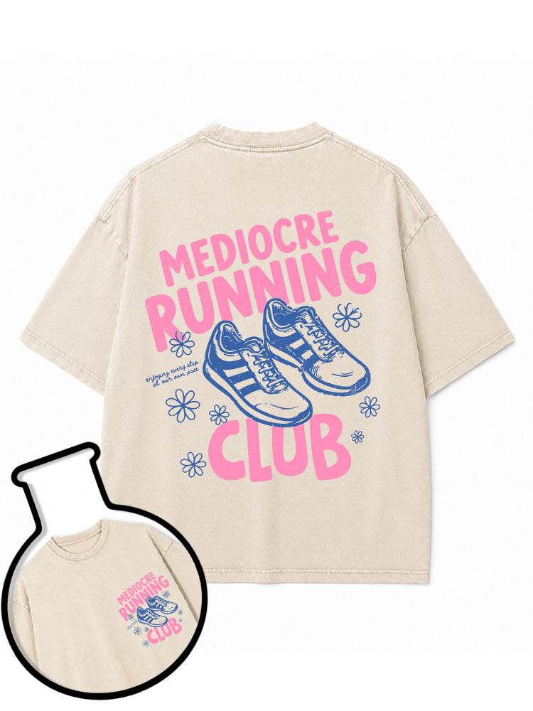 MEDIOCRE RUNNING CLUB Washed T-Shirt
