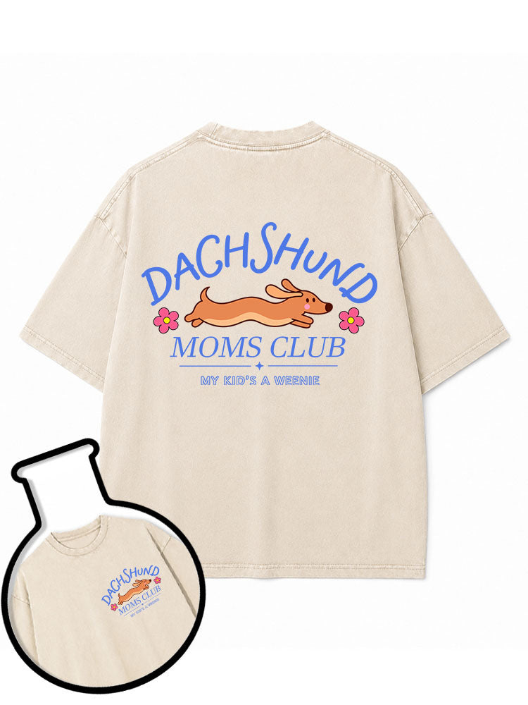 DACHSHUND MOMS CLUB Washed T-Shirt