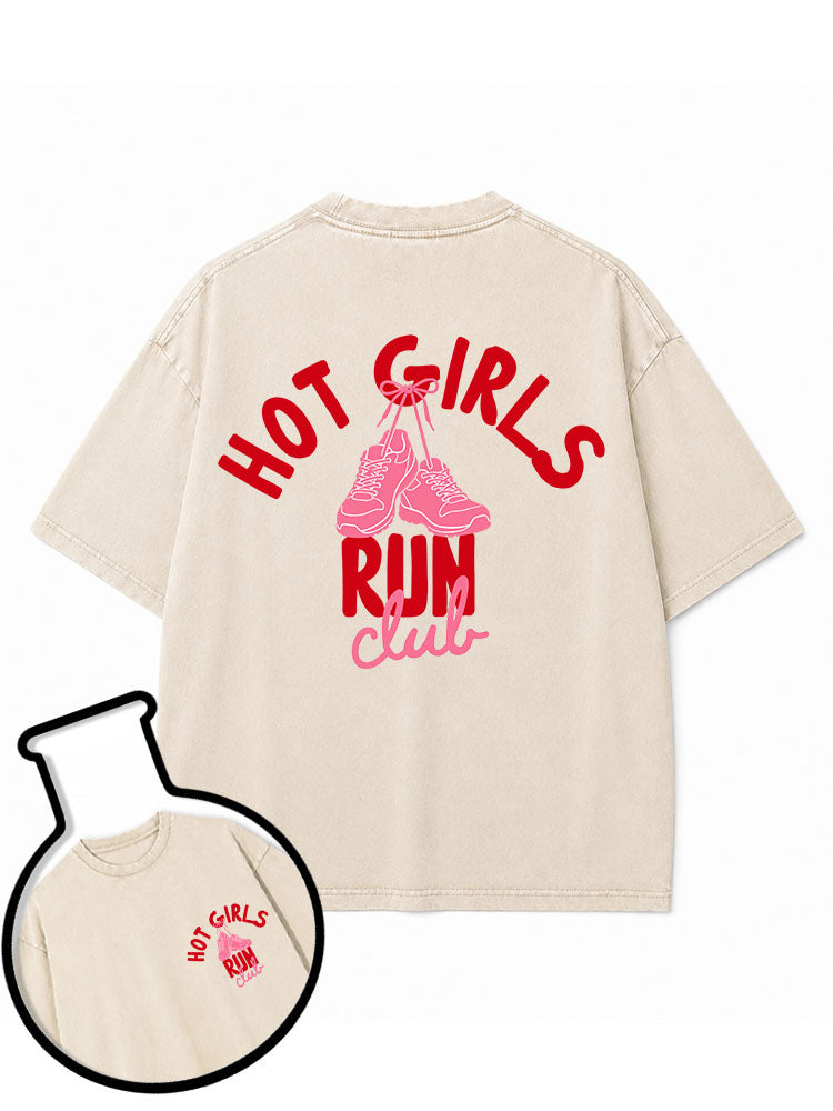 HOT GIRLS RUN CLUB Washed T-Shirt