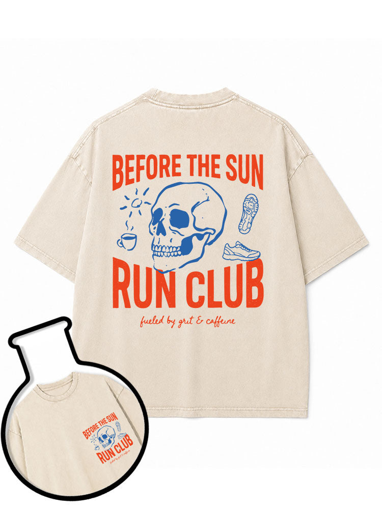 BEFORE THE SUN RUN CLUB Washed T-Shirt