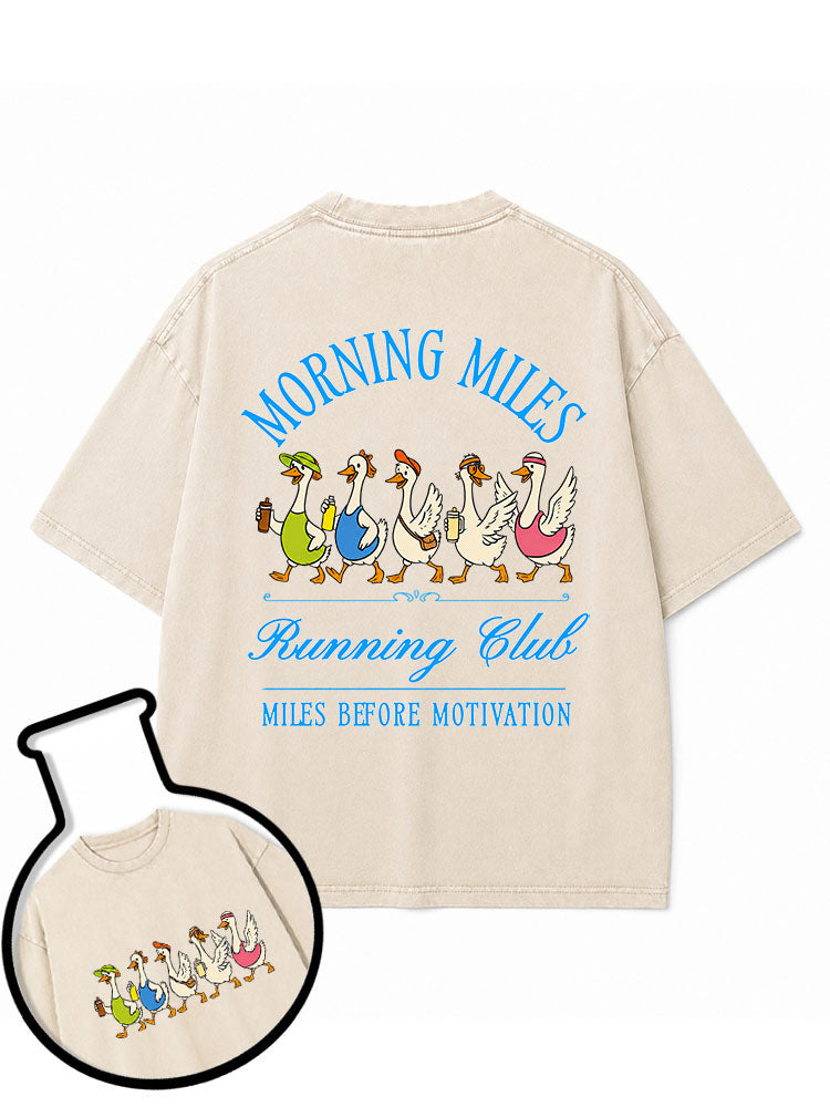 Morning Miles Running Washed T-Shirt