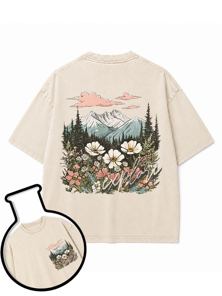 Explore Mountain Wildflower Washed T-Shirt
