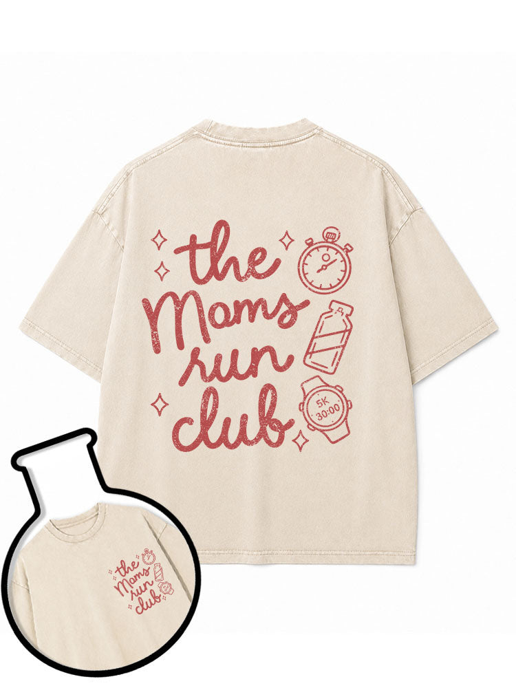 the Moms run club Washed T-Shirt