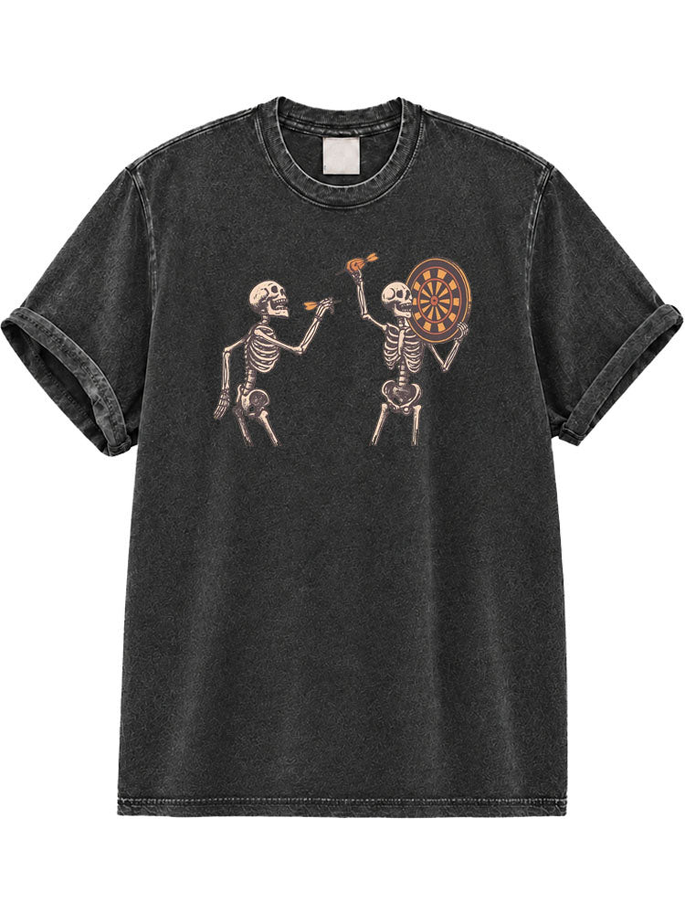 Never Underestimate an Old Man Who Plays Darts Washed T-Shirt