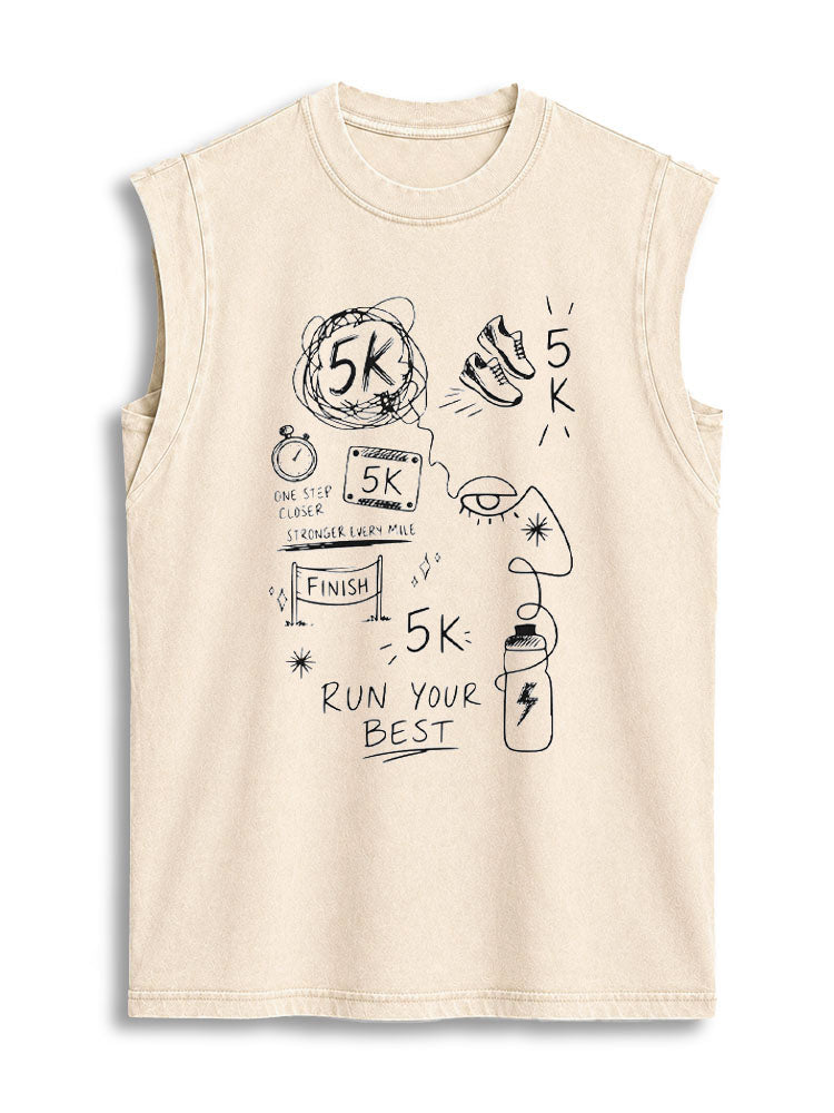 STRONGER EVERY MILE  Vintage Washed Cotton Tank Top