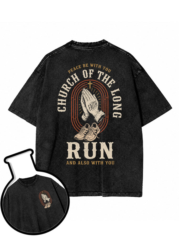 CHURCH OF THE LONG RUN Washed T-Shirt