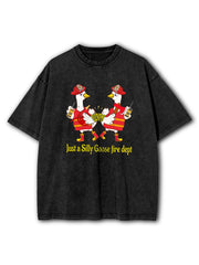 Just A Silly Goose Fire Dept Washed T-Shirt