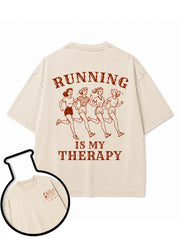 RUNNING IS MY THERAPY Washed T-Shirt