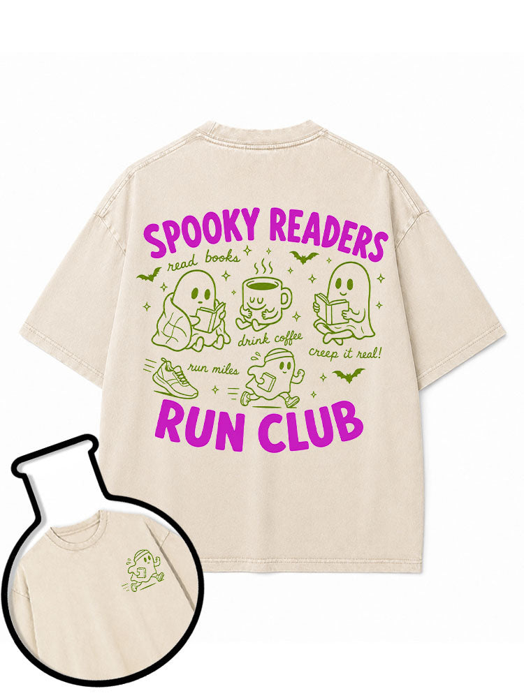 SPOOKY READERS RUN CLUB Washed T-Shirt