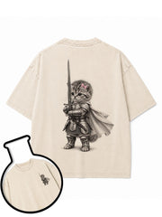 Knight cat Washed T-Shirt
