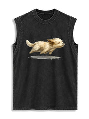 A running dog Vintage Washed Cotton Tank Top
