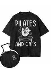 PILATESAND CATS Washed T-Shirt