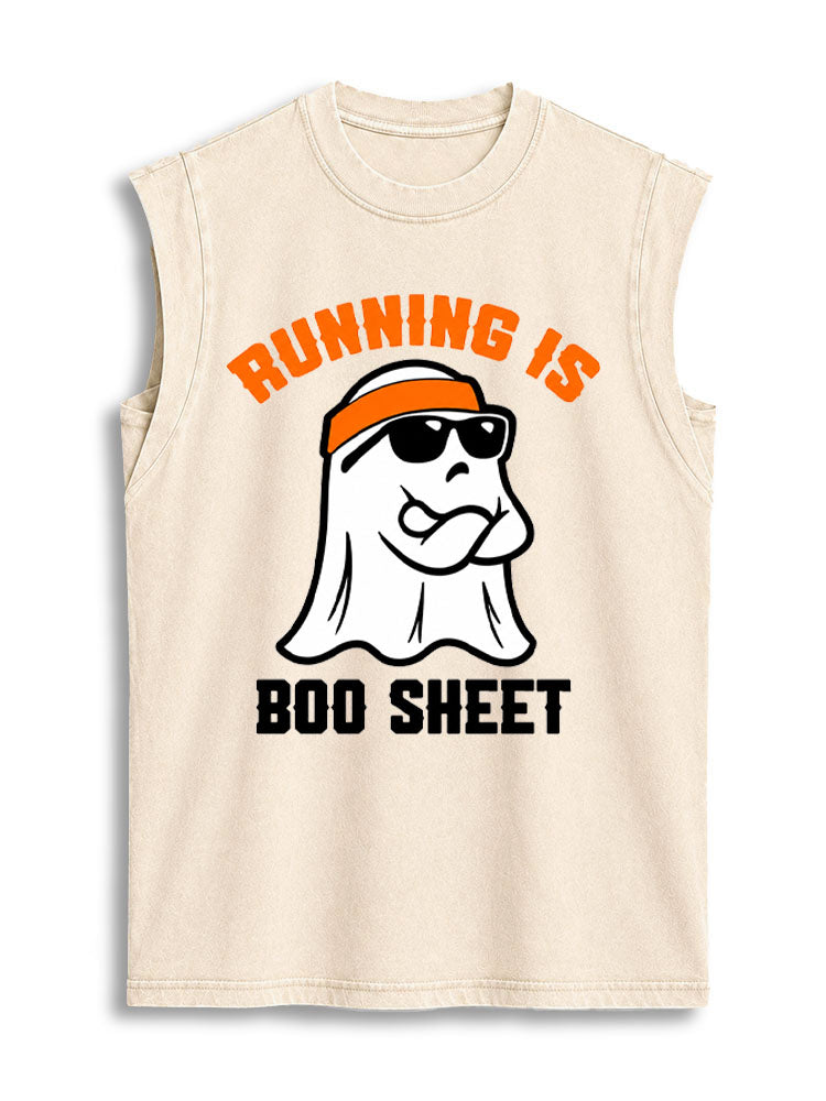 RUNNING IS BOO SHEET Vintage Washed Cotton Tank Top