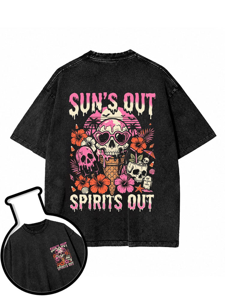 SUN'S OUT  SPIRITS OUT Washed T-Shirt